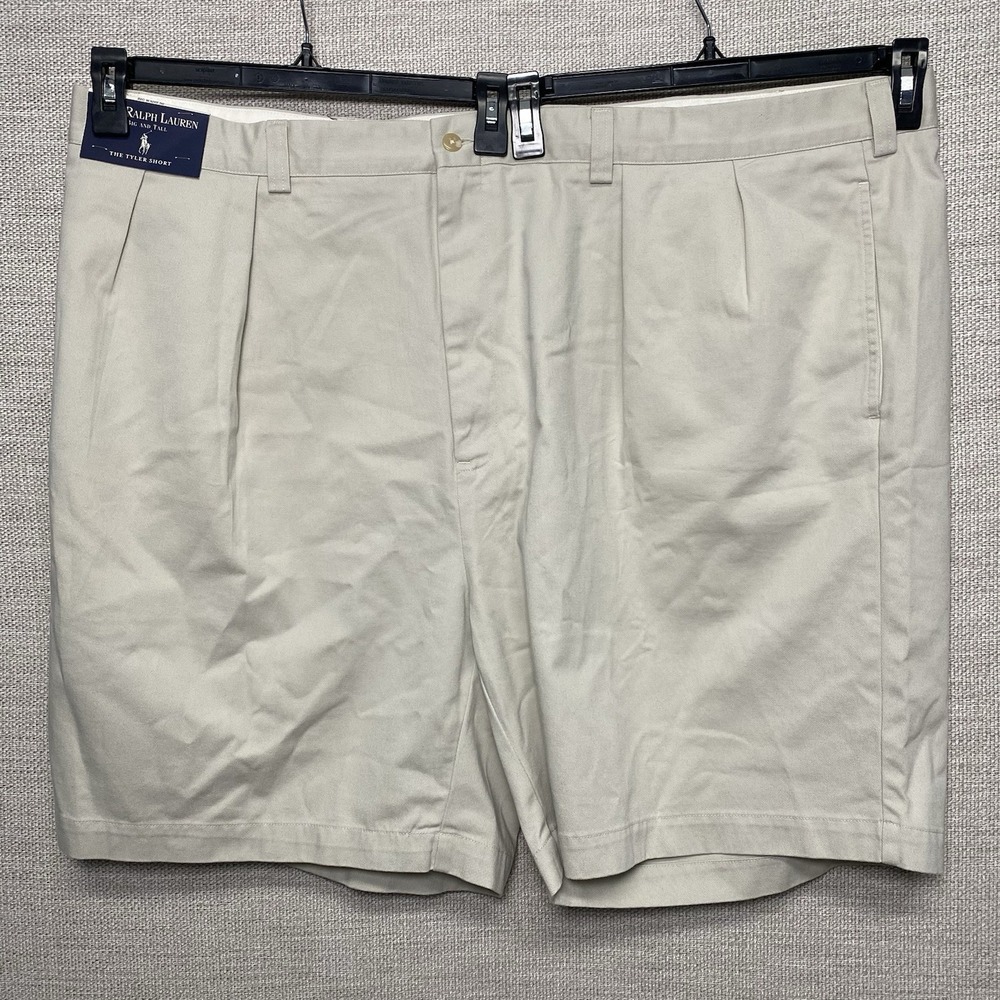 NEW Polo Ralph Lauren Tyler Short 50 (50x8) Pleated Beige Preppy
